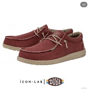 Hey Dude Men's Wally Braided Pompeian Red shoes